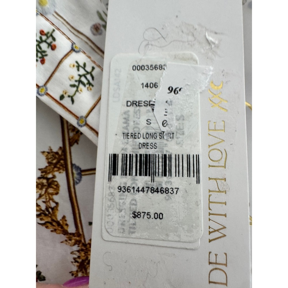 NWT Camilla Dressing Room Drama Tiered Long Shirt Dress White Floral Maxi Sz S M - Picture 7 of 9